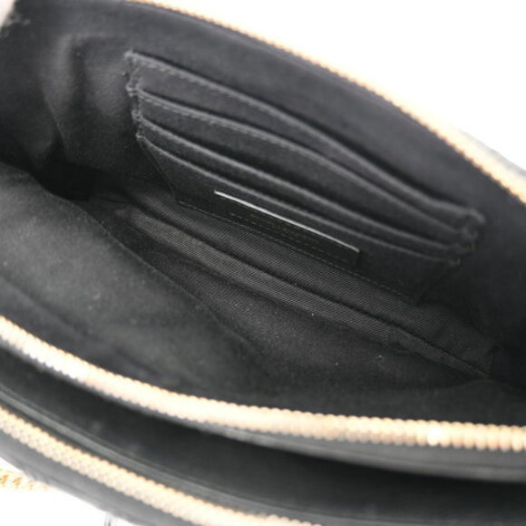 SAINT LAURENT Becky Double Zip Chain Black Leather Shoulder Bag - Picture 9 of 12